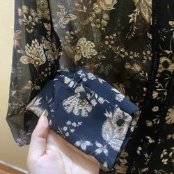 Áo sơ mi Mango Floral Flowy màu đen size S 592842