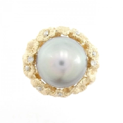 Nhẫn ngọc trai đen K18YG 11.5mm - Hàng hiệu Authentic 855211