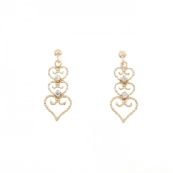 K10YG Bông tai hình trái tim - Hàng hiệu Authentic