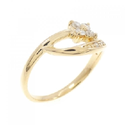 Nhẫn kim cương hoa K18YG 0.15CT - Hàng hiệu Chính hãng