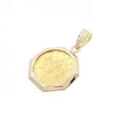 Mặt dây chuyền đồng xu 18KYG (khung) - Hàng hiệu Authentic