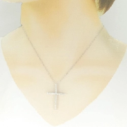 K18WG/PT850 Dây chuyền kim cương chéo 0.70CT - Hàng hiệu Authentic 862116