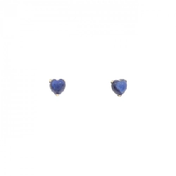 K18YG Bông tai hình trái tim Sapphire 0.92CT - Hàng hiệu Chính hãng