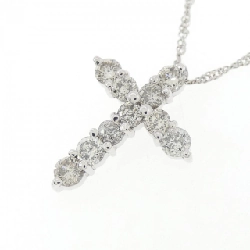 K18WG/750WG Dây chuyền kim cương chéo 0.50CT - Hàng hiệu Chính hãng 861320