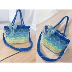 Túi họa tiết vỏ sò bằng len handmade, túi đi biển, đi du lịch, dạo phố 519771