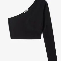 Croptop lưới 1 tay cotton pha lưới dày tay 760056