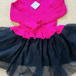 Áo len liền váy bé gái 709002