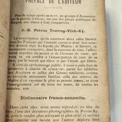 PETIT DICTIONNAIRE FRANCAIS - ANNAMITE
par J.-B.-P TRƯƠNG - VĨNH - KÝ
 1920 562054