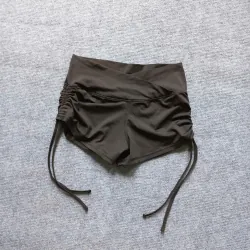 Quần tập thể dục lưng đắp chéo dây rút màu đen size L 933336