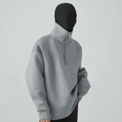 Áo sweatshirt cổ cao FRKM SCD 24SS màu xám, chất liệu cotton thoáng khí, đa năng 996575