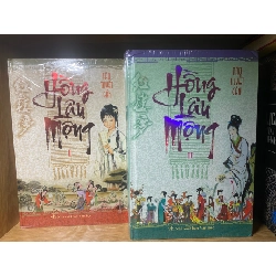 Hồng Lâu Mộng (bìa cứng) trọn bộ 2 tập- Tác giả Tào Tuyết Cần- Sách nguyên seal giấy xốp có ố cạnh theo thời gian