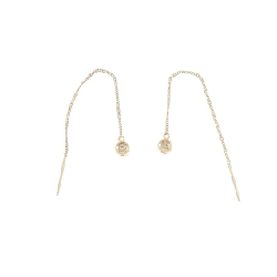 K18YG Bông tai kim cương - Hàng hiệu Authentic