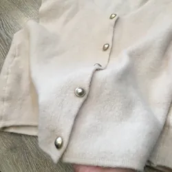 [2nd Tuyển Nhật] Áo len ghilê croptop len lông tho? màu kem siêu mịn style hottrend Nhật 695569