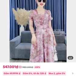 Váy tơ óng 2 lớp - gam màu nhẹ nhàng với dáng váy sang trọng váy size S  503040