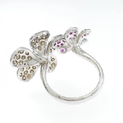 Nhẫn hoa ruby K18WG/K18BG 0.70CT - Hàng hiệu Authentic 852447