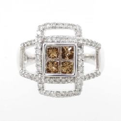 Nhẫn kim cương K18WG 0.75CT 671694