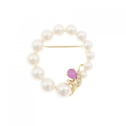 K18YG Đá màu Brooch - Hàng hiệu Chính hãng