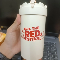 Bình giữ nhiệt The Festival Circle K-full phụ kiện ống hút, sticker, tem bảo hành