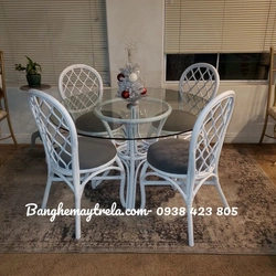 Bộ bàn ghế ăn mây hiện đại 473174