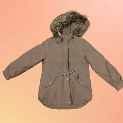 Áo khoác  parka nữ có mũ lót lông 698370