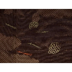 Kimono thăm viếng Chirimén với họa tiết vàng Yuzen và thêu - Hàng hiệu Authentic 883469