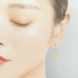 K18YG Bông tai hình trái tim - Hàng hiệu Chính hãng 865059