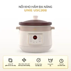 Nồi kho hầm đa năng UNIE USC308 dung tích 3L, lòng nồi gốm tử sa, 8 chức năng kho hầm 593129