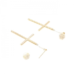 K18YG Bông tai hình chữ thập - Hàng hiệu Chính hãng 871311