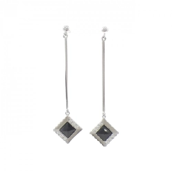 K18WG Onyx Bông tai - Hàng hiệu Chính hãng