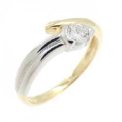 Nhẫn kim cương K18YG/PT900 0.18CT