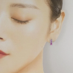 K18WG Bông tai đá màu - Hàng hiệu Authentic 869763