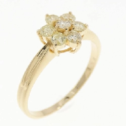 Nhẫn kim cương hoa K18YG 0.34CT