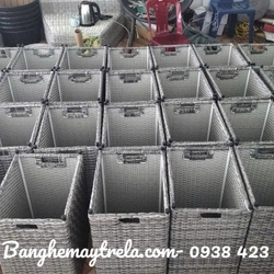 Khay đựng đồ chữ nhật giả mây 443219