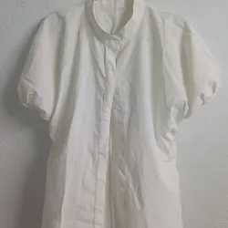 ÁO SƠ MI CỔ TRỤ TAY PHỒNG CÓ DÂY CỘT SAU - MÀU TRẮNG - FREESIZE 753734