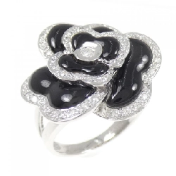 Nhẫn Onyx Hoa K18WG - Hàng hiệu Chính hãng