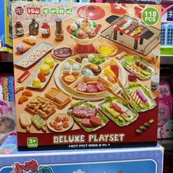 Bộ đồ chơi đồ hàng món ăn 20D2 lẩu nướng hot pot BBQ 2in1 118 chi tiết Deluxe Playset 270830