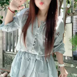 Set áo babydoll thêu hoa tay dài-set nữ babydoll hàng mới nguyên tag-hàng chuẩn bán shop 606801