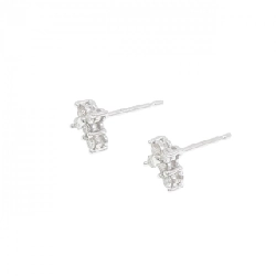 K18WG Bông tai kim cương chéo 0.12CT - Hàng hiệu Chính hãng 869143
