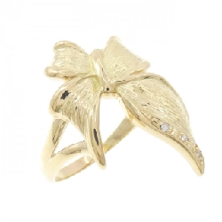 Nhẫn kim cương K18YG hình ruy băng 0.02CT - Hàng hiệu chính hãng