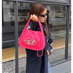 Túi chữ D Denim cho nữ - Thiết kế độc đáo, chất liệu cao cấp - Bag, Len, Đeo Vai, Da  476218