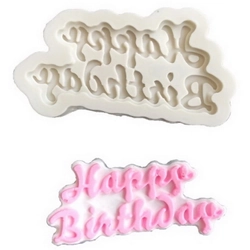 Khuôn silicon làm rau câu, socola Happy Birthday - Mã số 1107 338325