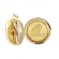 K18YG(枠) Đồng xu Mặt dây chuyền - Hàng hiệu Chính hãng 867981