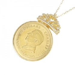 K18YG(枠) Dây chuyền đồng xu kim cương 0.01CT - Hàng hiệu Authentic 859484