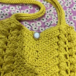 TÚI LEN/SỢI MÓC TAY HOẠ TIẾT DỄ THƯƠNG - HANDMADE CROCHET BAG 763498