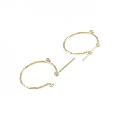 K18YG/K18WG Bông tai kim cương dạng vòng 0.04CT - Hàng hiệu Chính hãng 864430