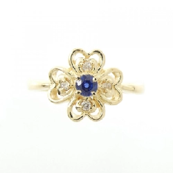 Nhẫn Sapphire K18YG hình cỏ 0.14CT - Hàng hiệu chính hãng 855161