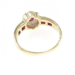 Nhẫn hoa ruby K18YG/K18WG - Hàng hiệu Authentic 848815