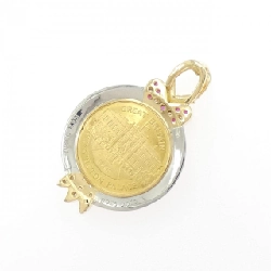 K18YG/PT(khung) Mặt dây chuyền đồng xu ruby 0.26CT - Hàng hiệu Chính hãng 865524