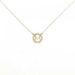 K18YG Chữ cái M Dây chuyền kim cương 0.03CT - Hàng hiệu Chính hãng
