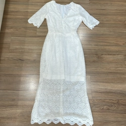 Váy đuôi cá ren trắng. Sz M 46-49kg. Ôm dáng 506122